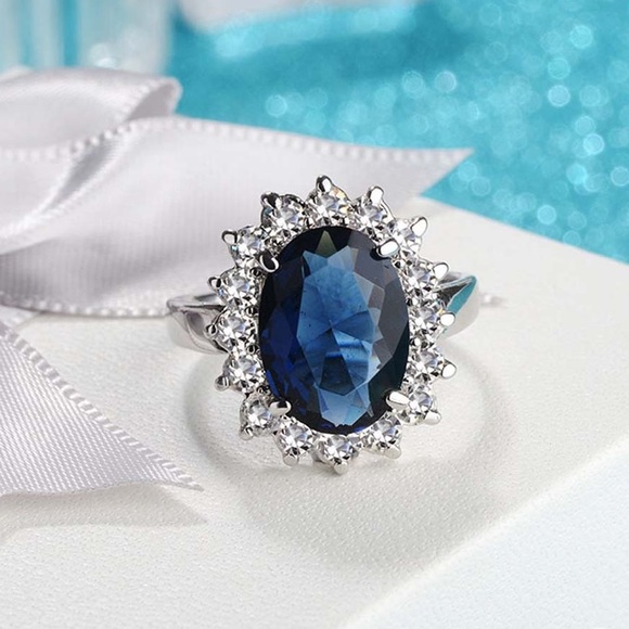 Jewelry - 925 Sterling Silver Natural Blue Sapphire Ring